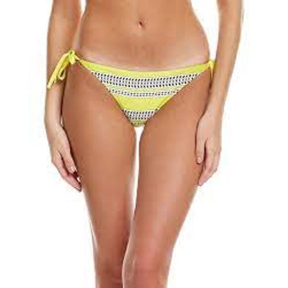 NWT Lemlem Amira Bikini Women's Size XL 2 Pcs Yellow Tie Front String Bottom - Picture 5 of 13